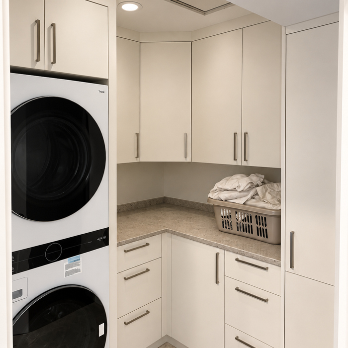 Laundry and utility storage cabinets